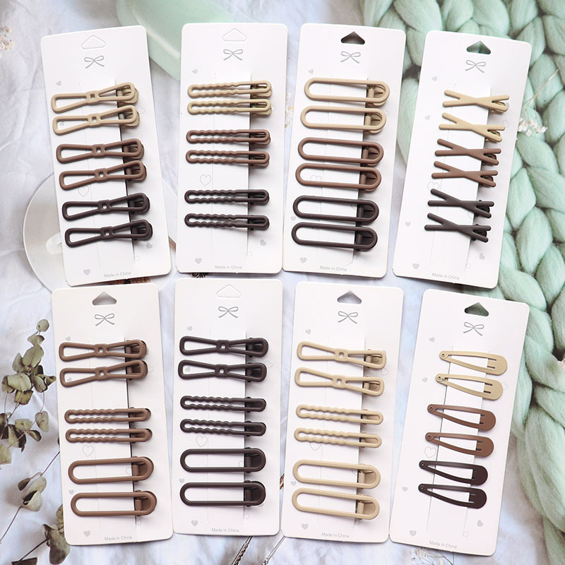 Accesorios de pinza para el cabello para mujer Pinzas Para El Cabello Pince Cheveux para niñas Pelo coreano lindo lado marrón Mujer Pins