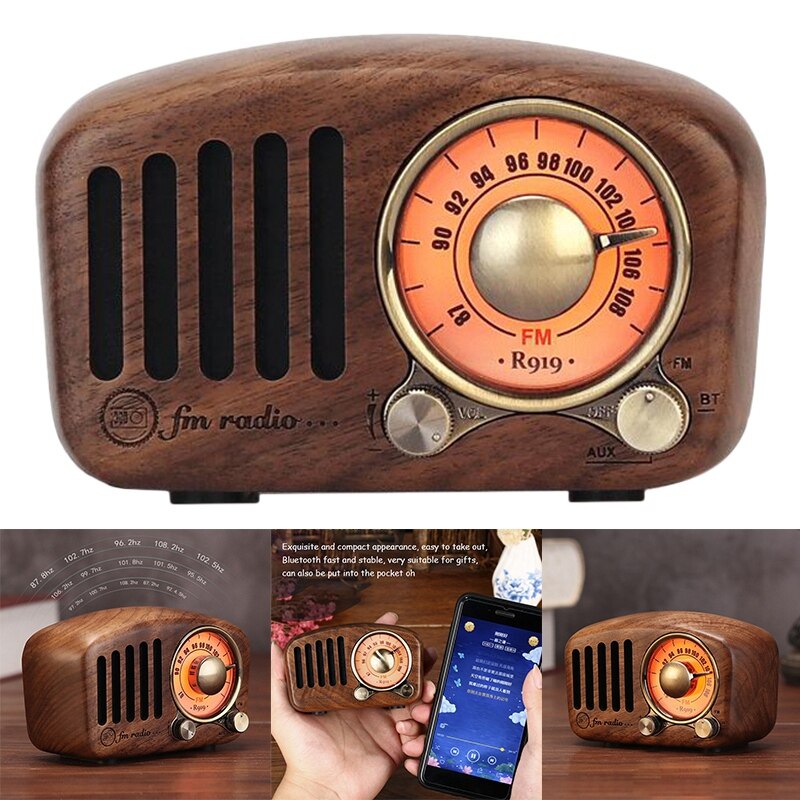 R919 retro Radio Bluetooth Lautsprecher, FM Radio Mit Altmodische Klassische Stil, Bluetooth, Tf-karte Slot