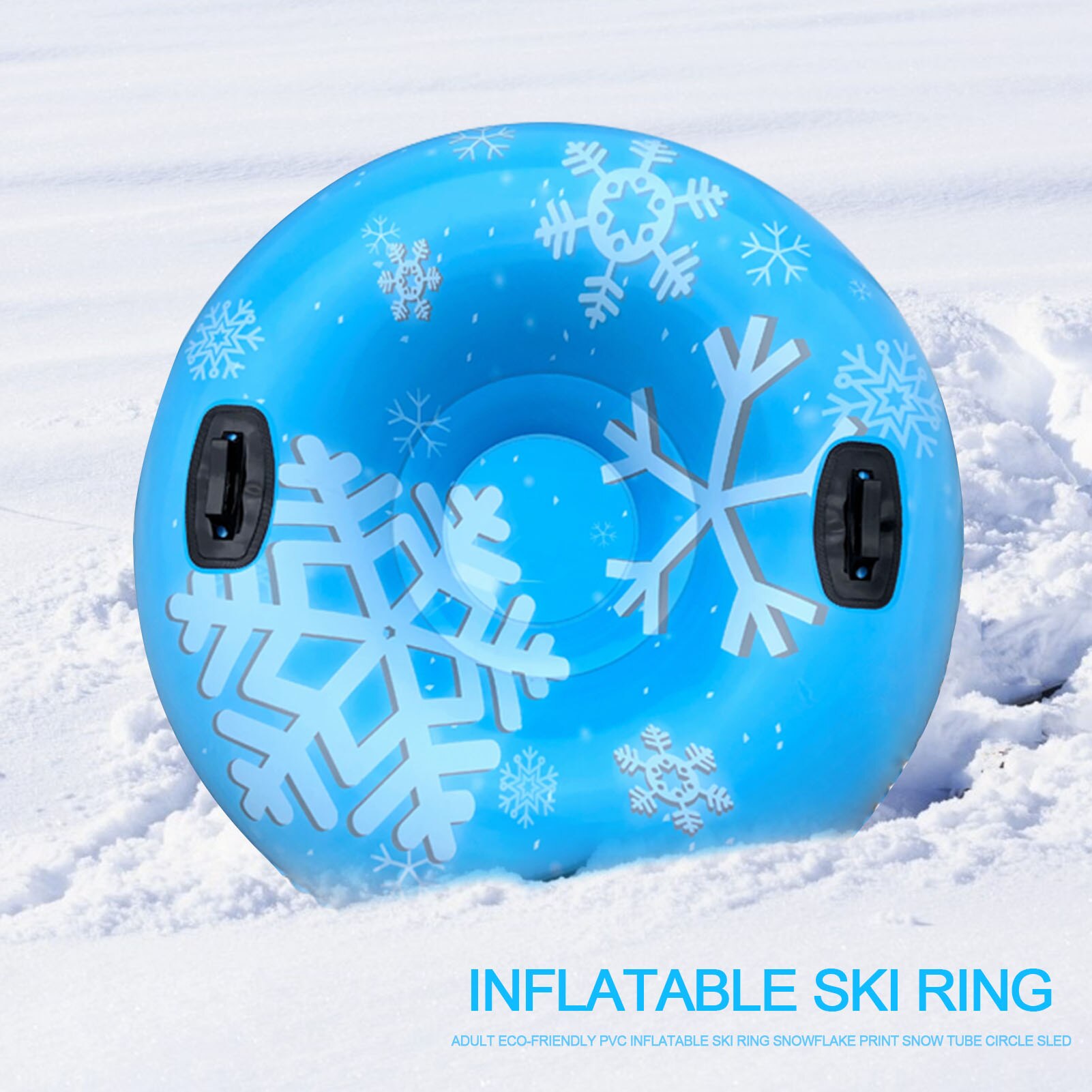 Volwassen Milieuvriendelijke Pvc Opblaasbare Ski Ring Sneeuwvlok Print Sneeuw Buis Cirkel Slee Ski Ring Sneeuwvlok Print Sneeuw Buis Cirkel Slee