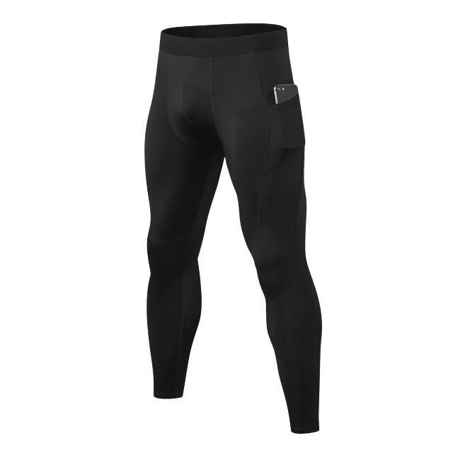 Mens Compressie Broek Sport Fitness Running Panty Snel Droog Mannelijke Atletische Honkbal Voetbal Broek Jogging Leggings: black / Xl