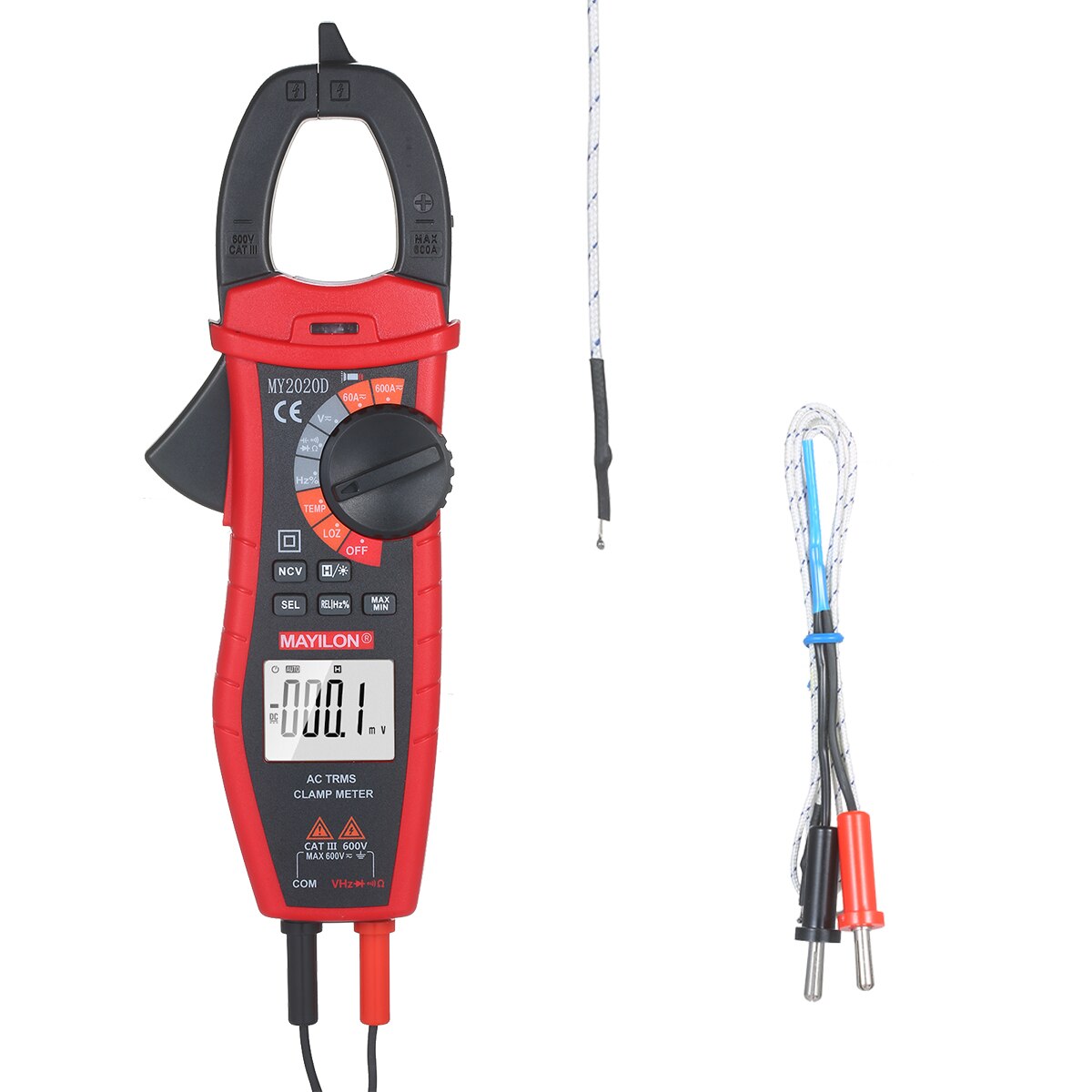MAYILON Digital AC Current Clamp Meter 6000 Count Automatic Range LCD Display Multimeter with Backlight Clamp NCV Voltage Tester