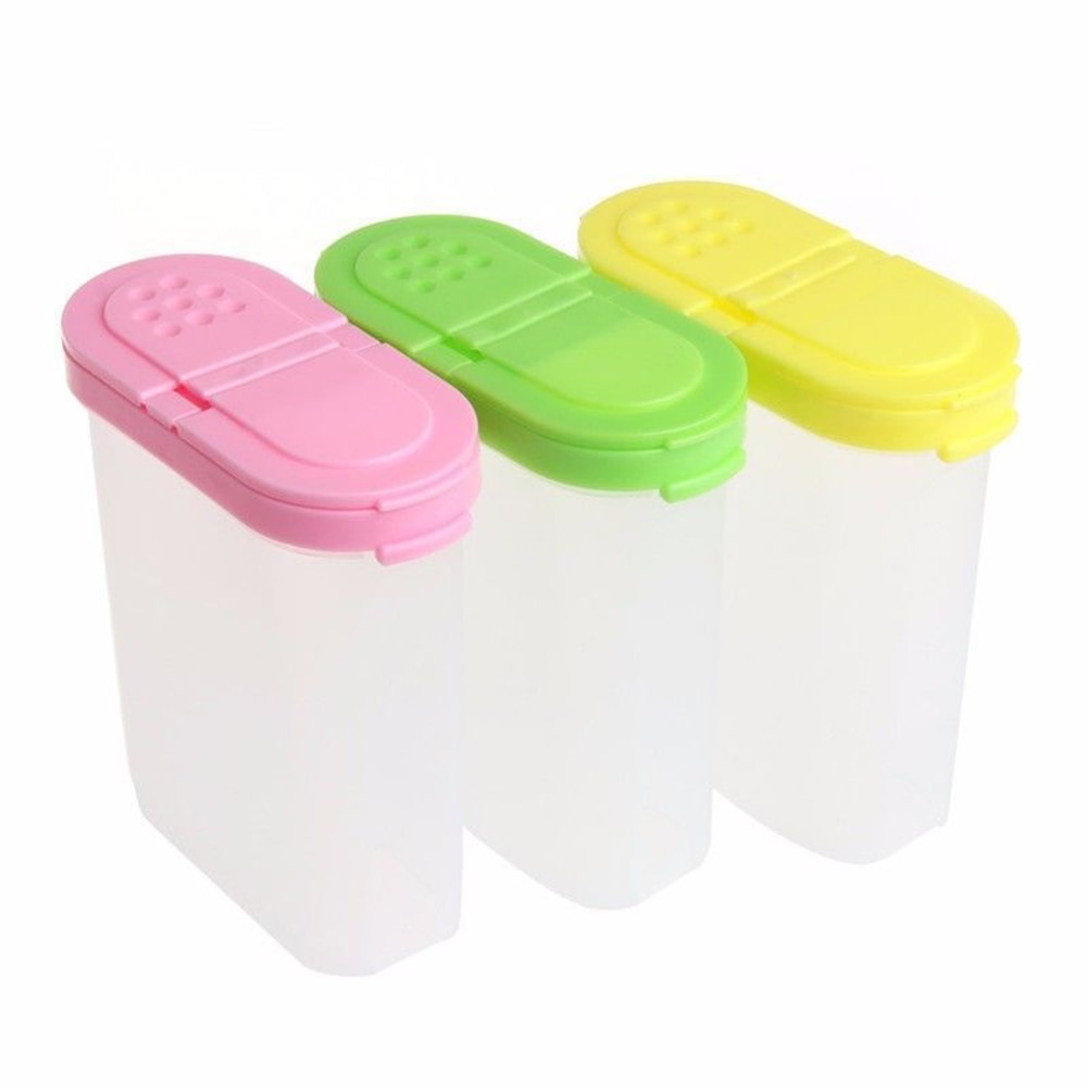 1Pcs Plastic Spice Dubbele Potten Fles Rack Shaker Voor Kruiden Kruiderij Suiker Zout Keuken Spice Gereedschap 250Ml