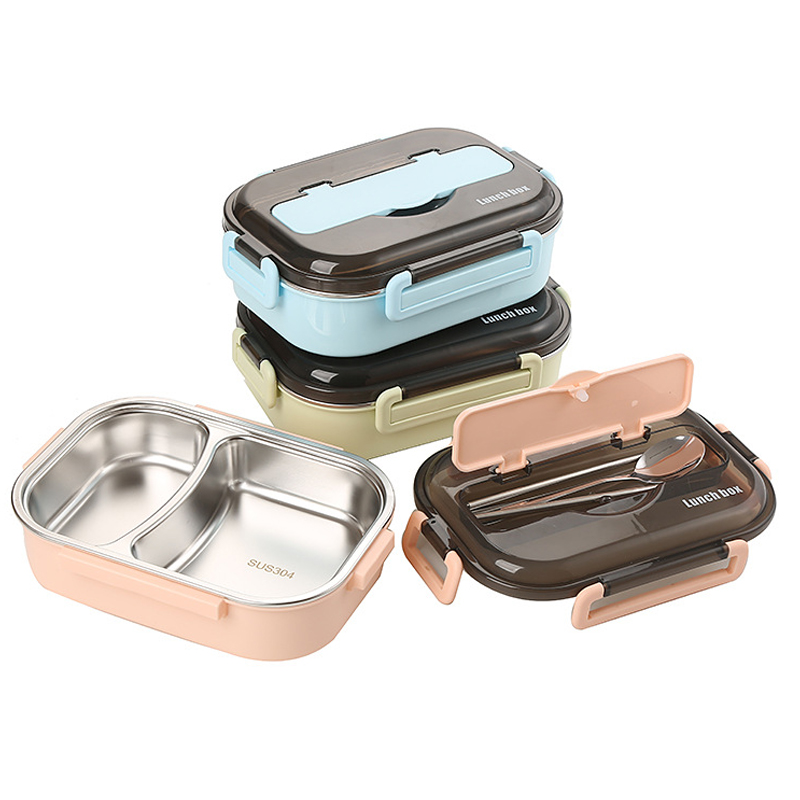 Insulated Lunch Box Kitchen Food Container Compartment Leakproof Stainless Steel Lunch Container With Spoons Chopsticks