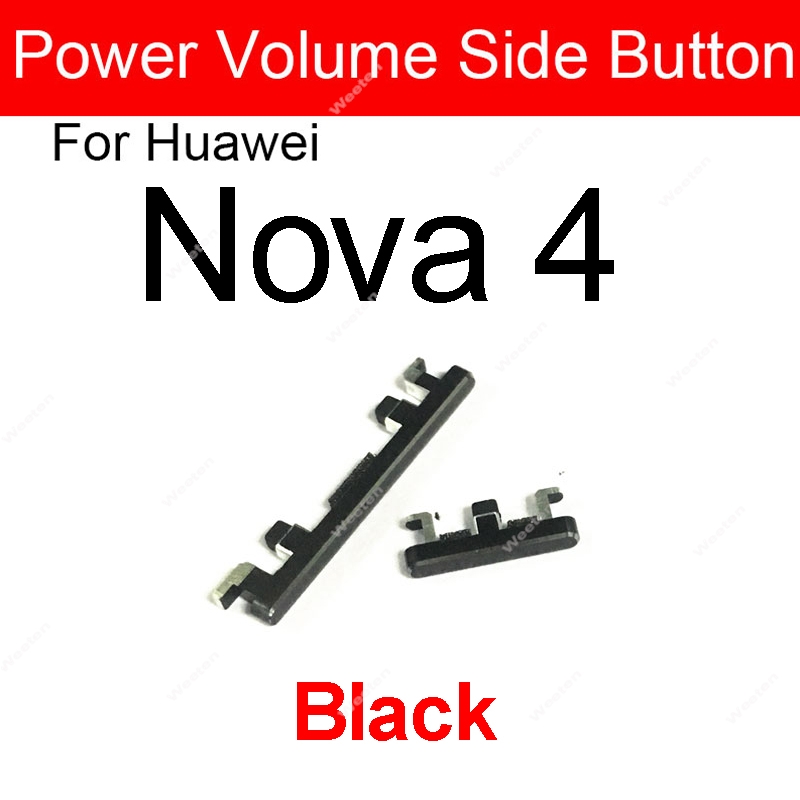 Botones de volumen de encendido y apagado lateral para Huawei Nova 3, 4, 3i, 3e, 4e, subir y bajar volumen, Nova 3, 4, teclas laterales de alimentación, piezas de repuesto: Naranja
