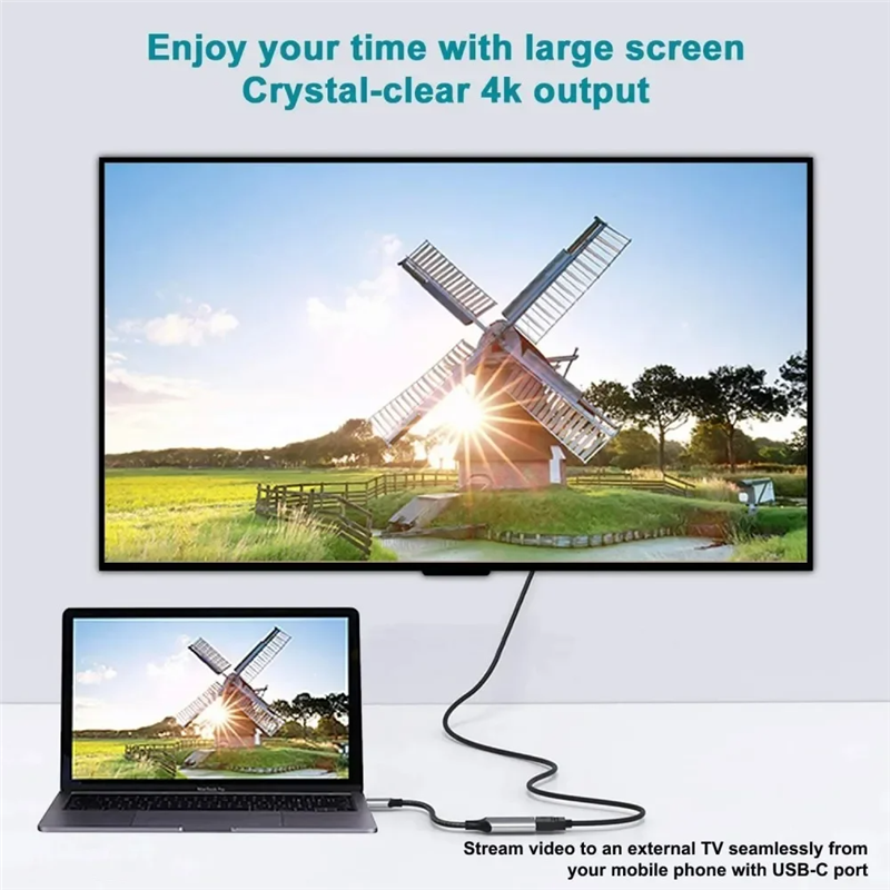 Cable adaptador Compatible con USB C a HDMI tipo C 4K USB 3,1 Cable convertidor HDTV para proyector PC MacBook Pro portátil tableta HUAWEI