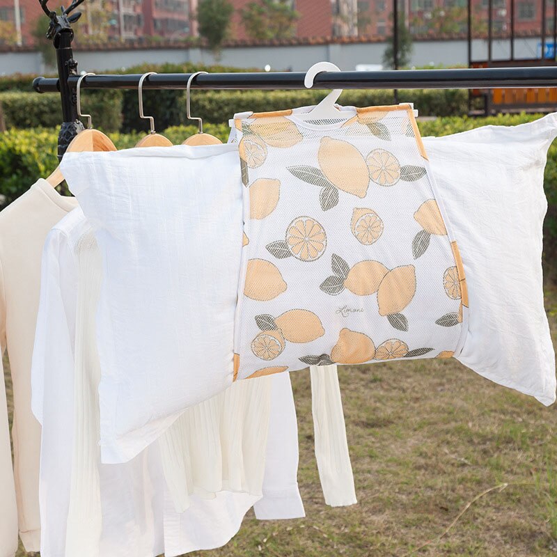 Tørretøj vindtæt tørrestativ fint mesh print multifunktionelt pudelegetøj solpudeklemme tørring pude netpose hængende rack: 1