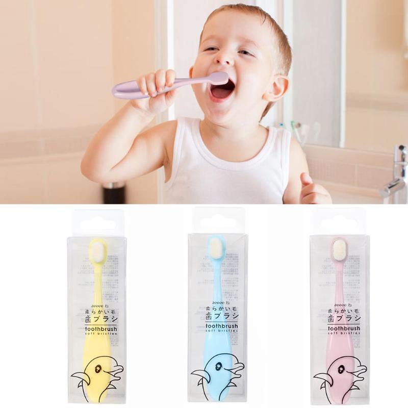Baby Tooth Brush Cute Children Soft Bristle Toothbrush Baby Dental Care Bamboo Fiber Handle Learning Brush Teeth For Kids