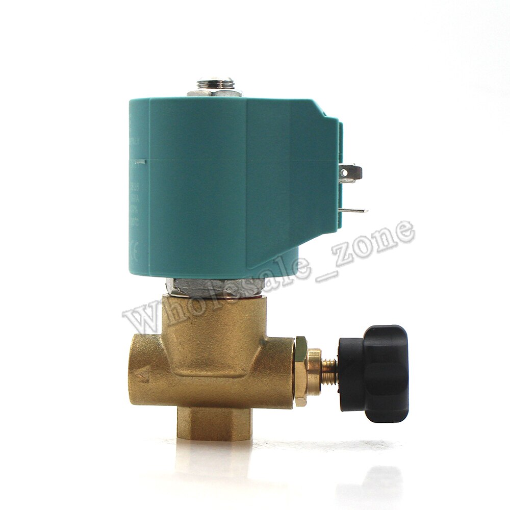 CEME 9934 Adjustable 2/2 way NC 25 Bar G1/4" Water Air Steam Solenoid Electric Valve / Iron Machine Flow Valve High Temperature
