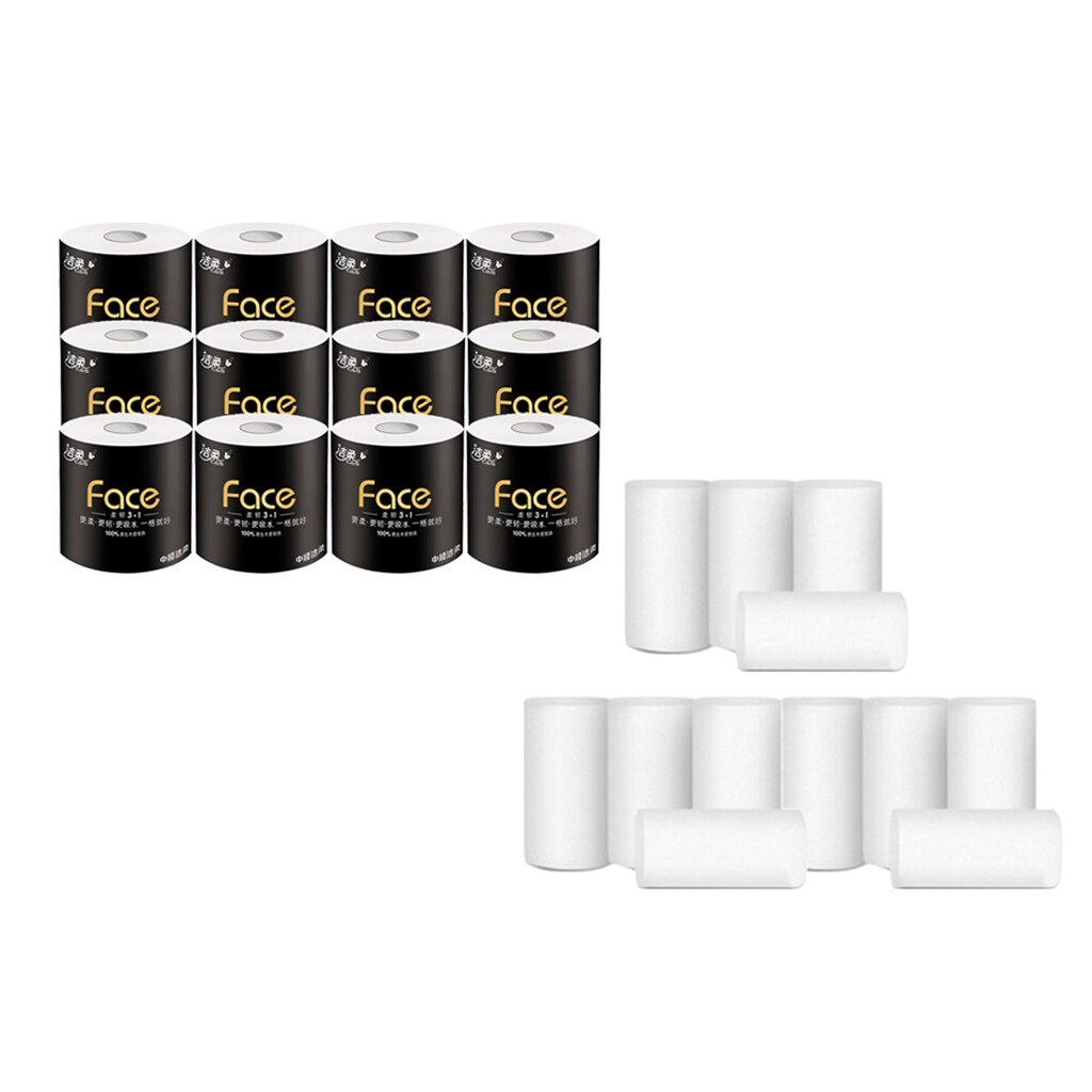 24 Rolls 4-Ply Toilet Paper Bulk Roll Bath Bathroom Tissue Ultra Strong, Family Pack