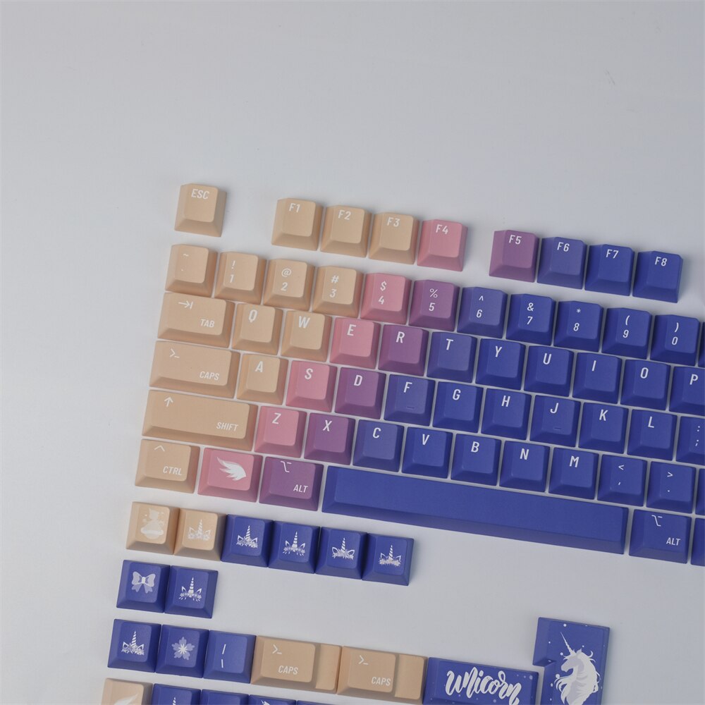 PBT Keycaps 131 zijtoetsen bedrukt aan de zijkant glanzend door dye-sublimatie Japanse Ukiyo-e keycaps voor Cherry Gateron MX-schakelaars mechanische keyboards