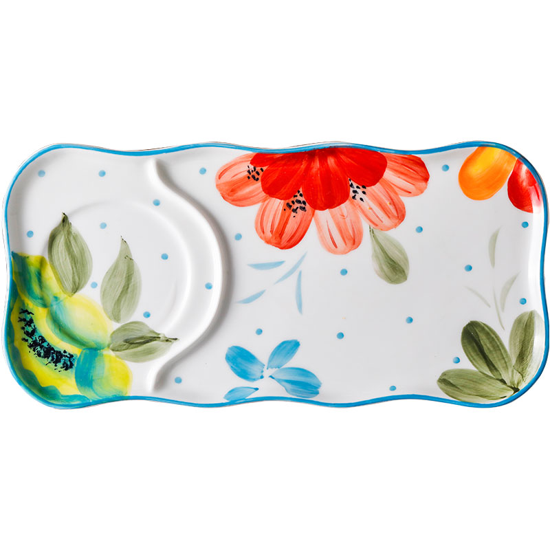 Bloemen Mooie & Delicatesse Servies Sets Keramische Servies De Platen Gerechten Kom Ontbijt Set