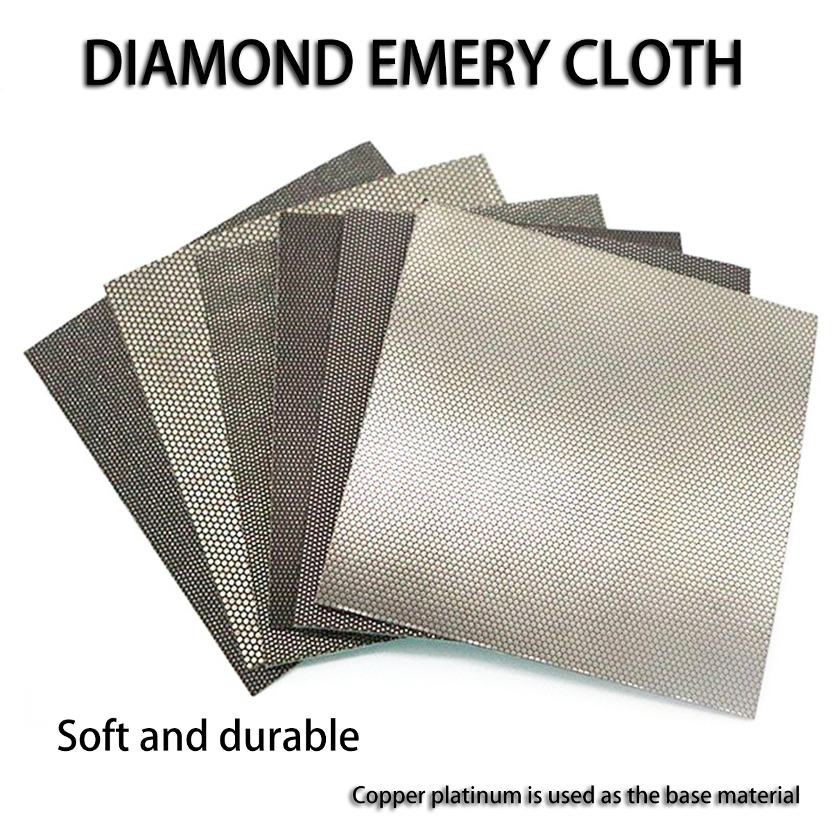 Papel de lija de lámina de cobre de tela de esmeril de diamante cuadrado de 100x100mm 50x100mm para molde de aleación de acero vidrio Jade molienda DIY