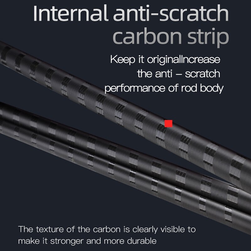 Canne à pêche télescopique Super légère et dure en Fiber de carbone, pour pêche en ruisseau, 3.6m/4.5m/5.4m/6.3m/7.2m,