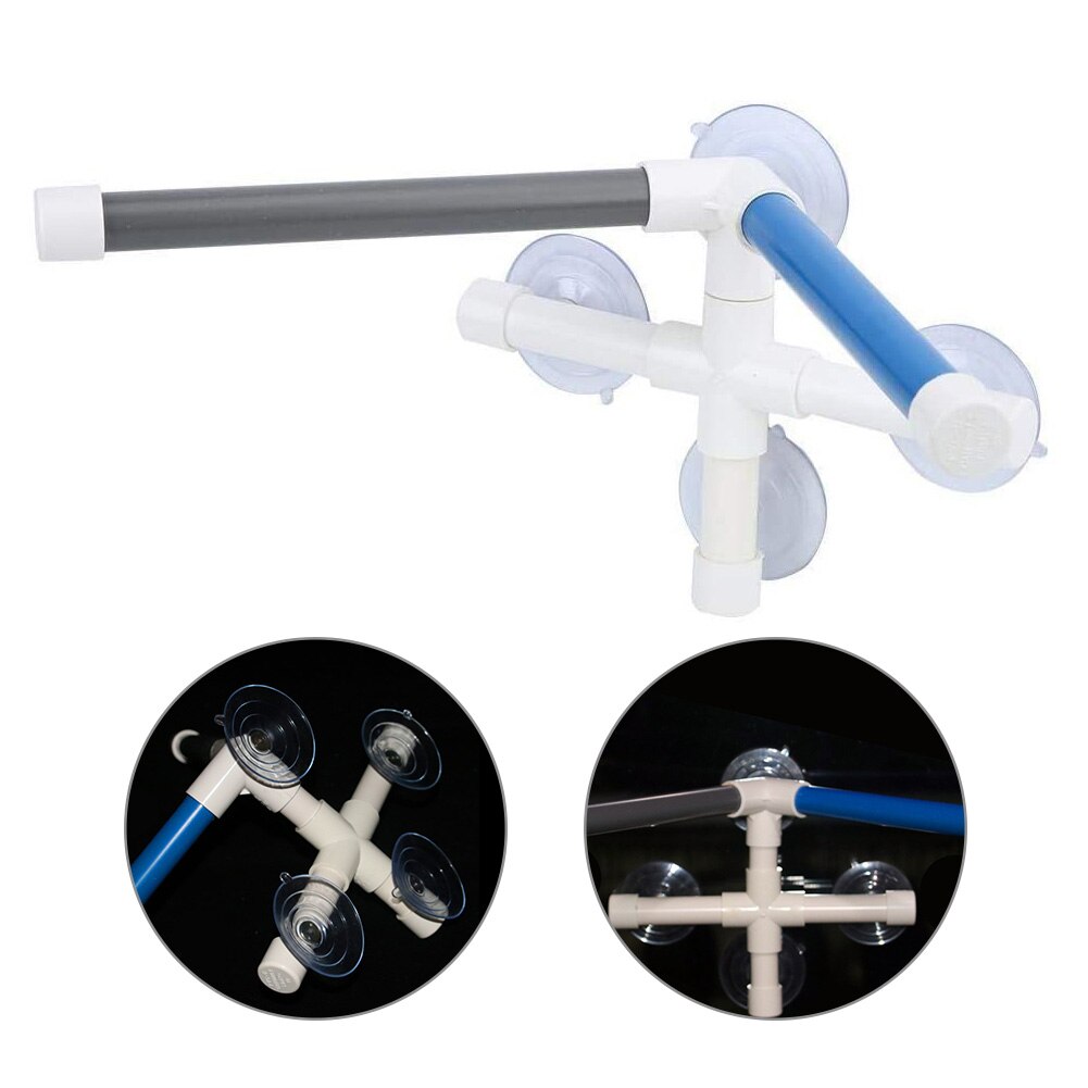 Portable Wall Mounted Platform Rack PVC Toy Perch Bird Bath Stand For Parrot Macaw Outdoors Garden With Suction Cup Foldable