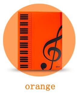 A4 Muziek boek map/Band Koor Map wit zwart: orange