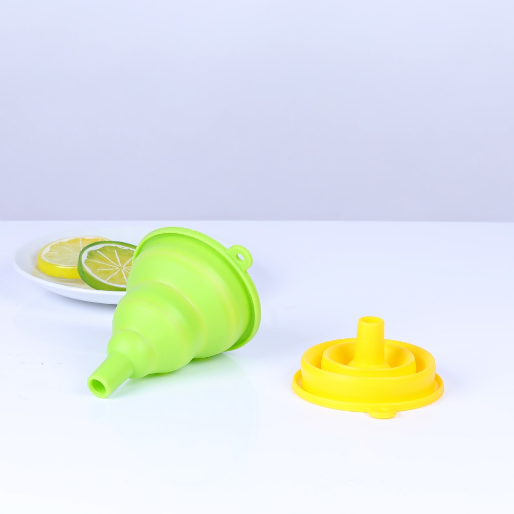1 pc DIY Food-Grade Folding Silicone Funnel Household Liquid Dispensing Mini Funnel Random Color Kitchen Tool