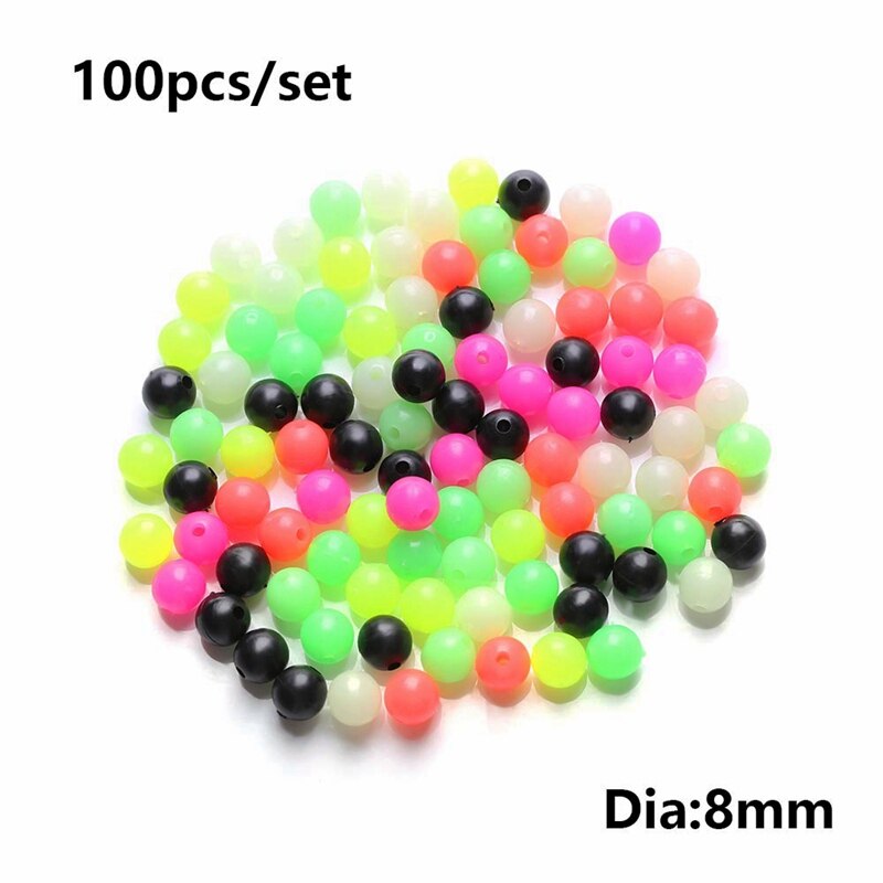 100 stk runde blandet farve pe plast kryds propper perler til karper rig fisk lokkemad perler udendørs fiskeri lokker tackle tilbehør: 8mm
