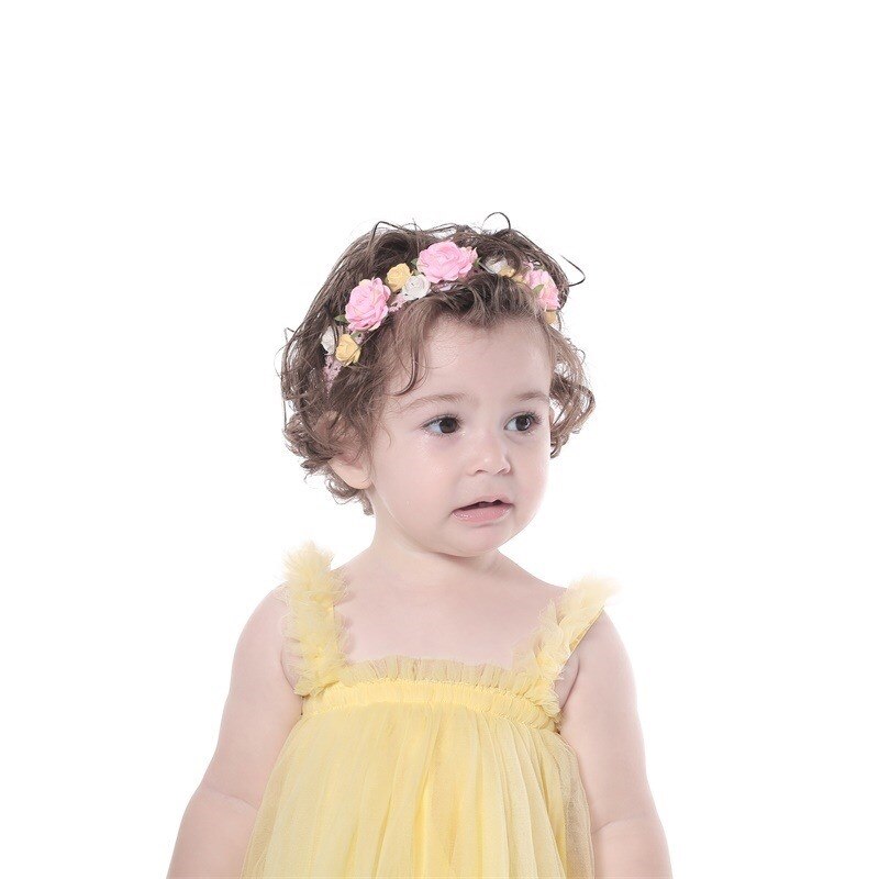 Diademas de flores para niña, diadema Floral, guirnalda de rosas de imitación, diadema de nueva flor para niña