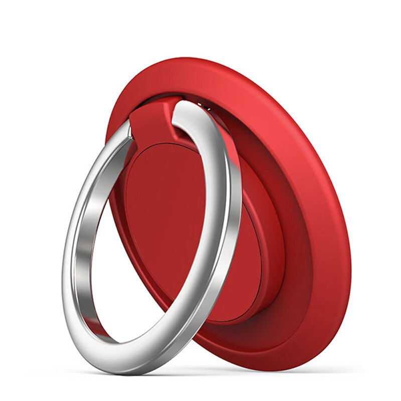 Luksusowy metalowy uchwyt na telefon komórkowy kształt zegara uniwersalny uchwyt magnetyczny do samochodu stojak akcesoria Ring Finger: A19-Red