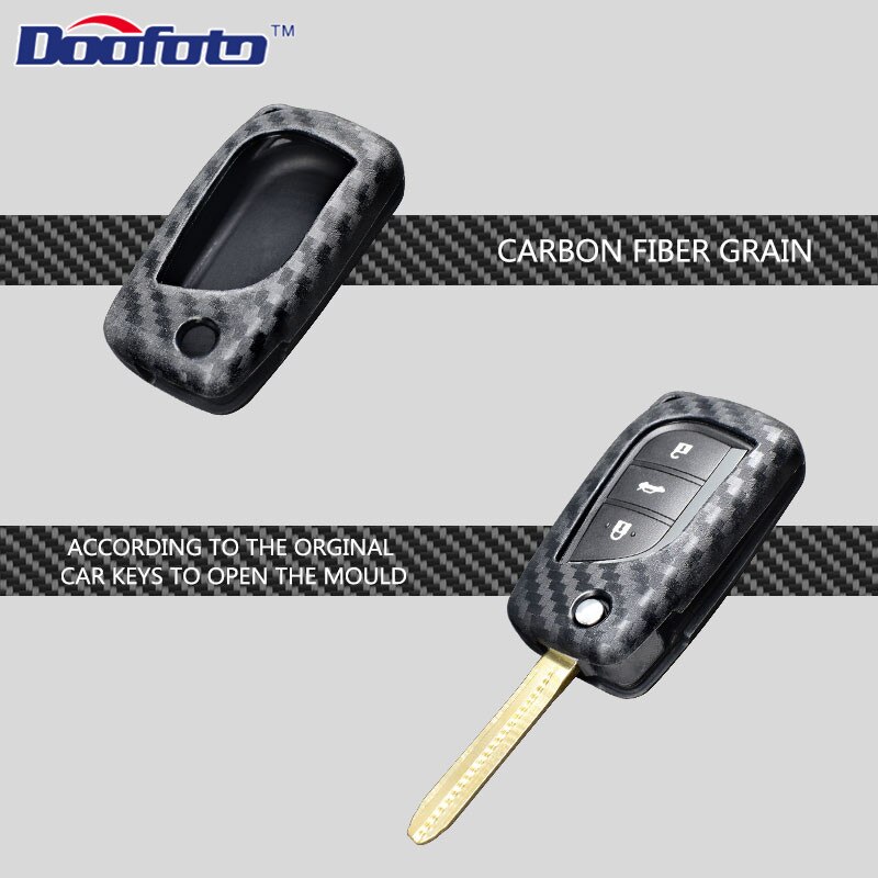 Doofoto tilbehør bil nøkkel skall dekorasjon nøkkel deksel tilfelle til toyota camry prado krone rav 4 bil styling 1 stykker auto klistremerke
