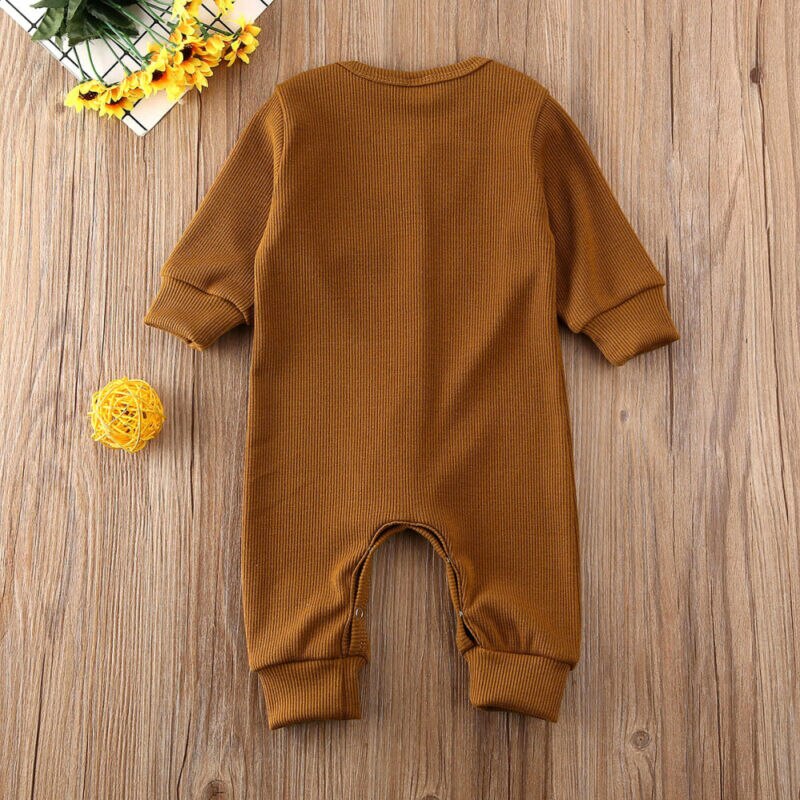 Appena nato Del Bambino Della Ragazza del Ragazzo Lavorato A Maglia A Manica Lunga Vestiti Dei Bambini di Autunno di Inverno Del Pagliaccetto Infantile Soild Tuta Vestito Degli Indumenti Da Notte