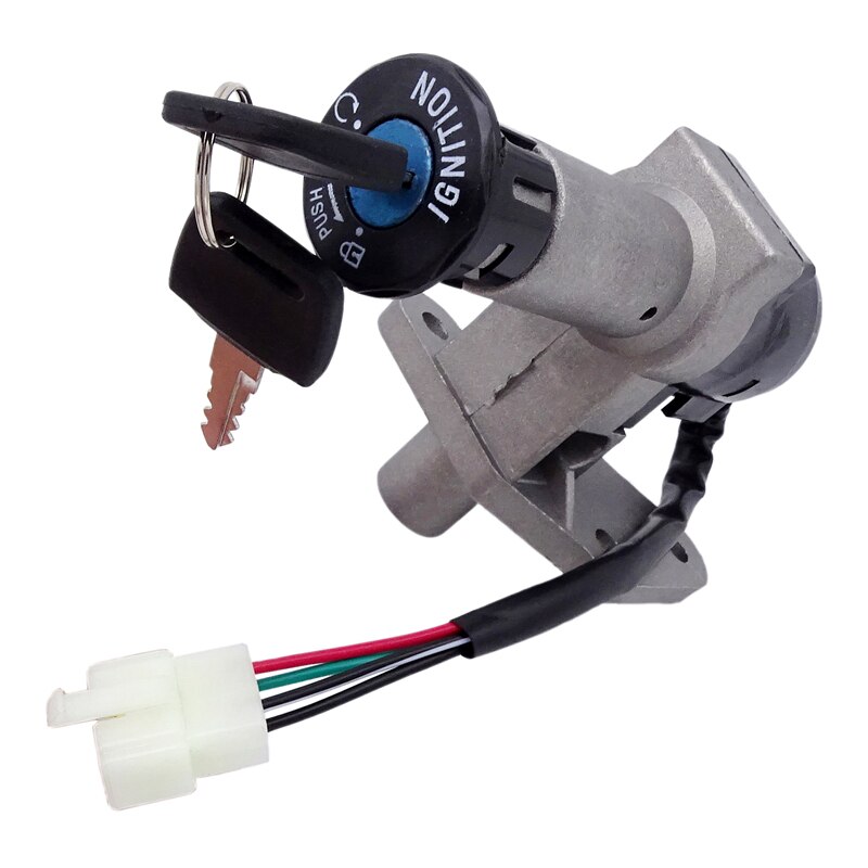 1 Set Motorfiets Contactslot &amp; Sleutels Metalen Voor 50CC 125CC 150CC GY6 Scooter 4 Pin Plug Chinese Scooter Onderdelen