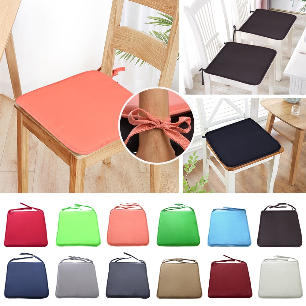 Chair Cushion Square Seat Pad Chair Pad Outer Shell Filling Dining Chair Cushion with Ties Seat Cushion Non Slip Dinging Chair