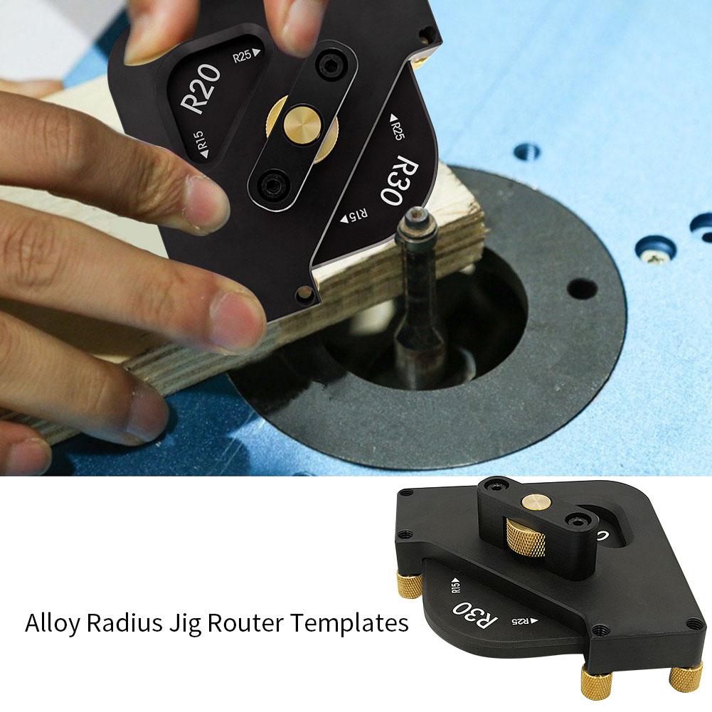 Router Table Corner Jig Aluminium Alloy Woodworking Fillet Chamfering Template Quick Change R Angle Wood Milling Trimming Machin