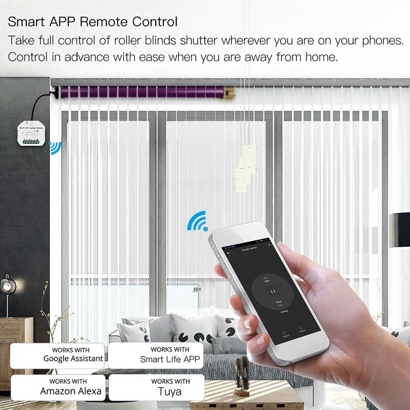 Wifi rf smart gardin blinds modul skifte rulleskodder motor tuya trådløs fjernbetjening arbejde med alexa google hjem