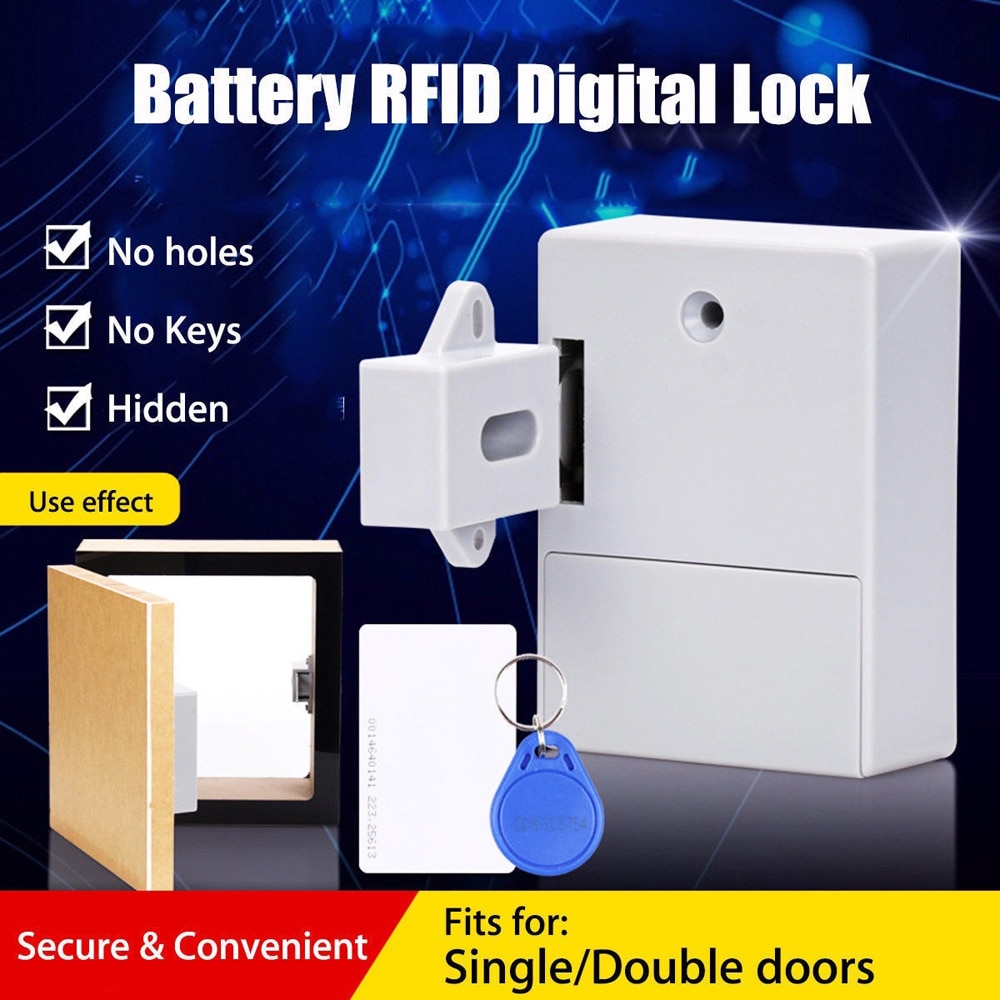 Invisible Hidden RFID Free Opening Intelligent Sensor Cabinet Lock Locker Wardrobe Shoe Cabinet Drawer Door Lock Electronic Da