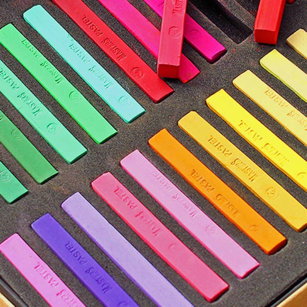 Crayones de colores Pastel suave 12/24/36/48 colores/Set de dibujo de arte tiza Color pincel de cera artículos de papelería para estudiantes