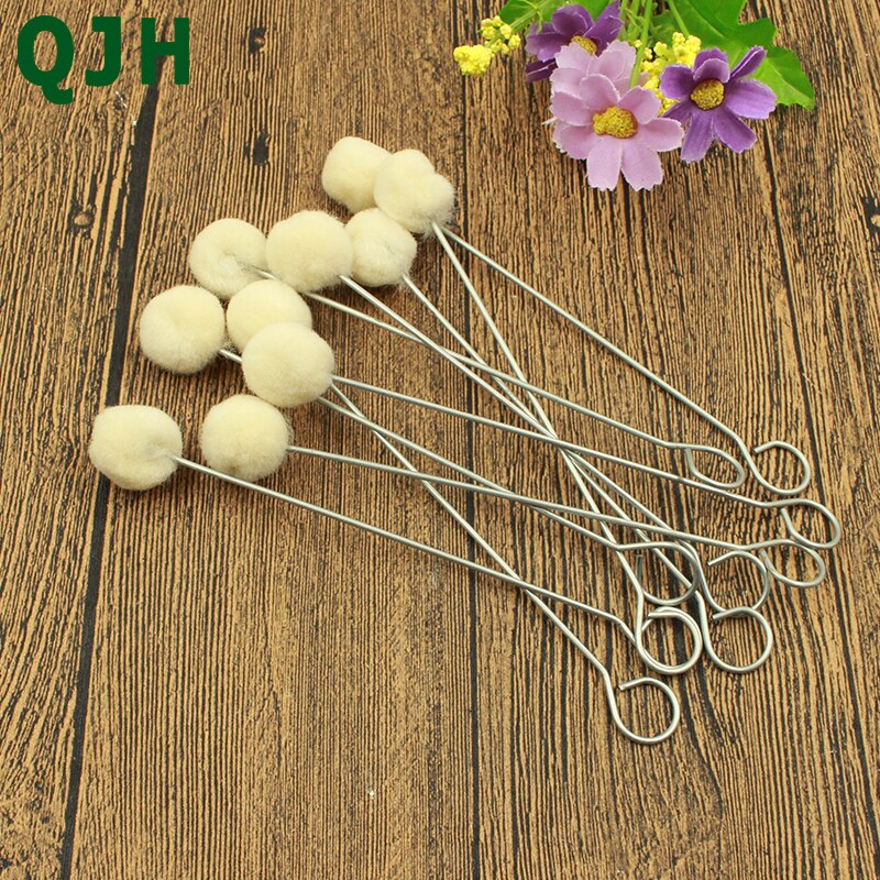 10 Pcs Diy Leer Stof Extra Verven Gereedschap Wools Bal Borstel Metalen Handvat Handmatig Maken Een Verven Lijm borstel