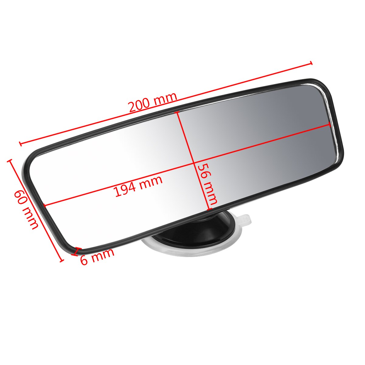 1 Uds. Espejo retrovisor interior trasero de 20x6 cm panorámico gran angular trasero para asiento trasero de coche Vista de bebé camión espejo retrovisor plano ancho ventosa