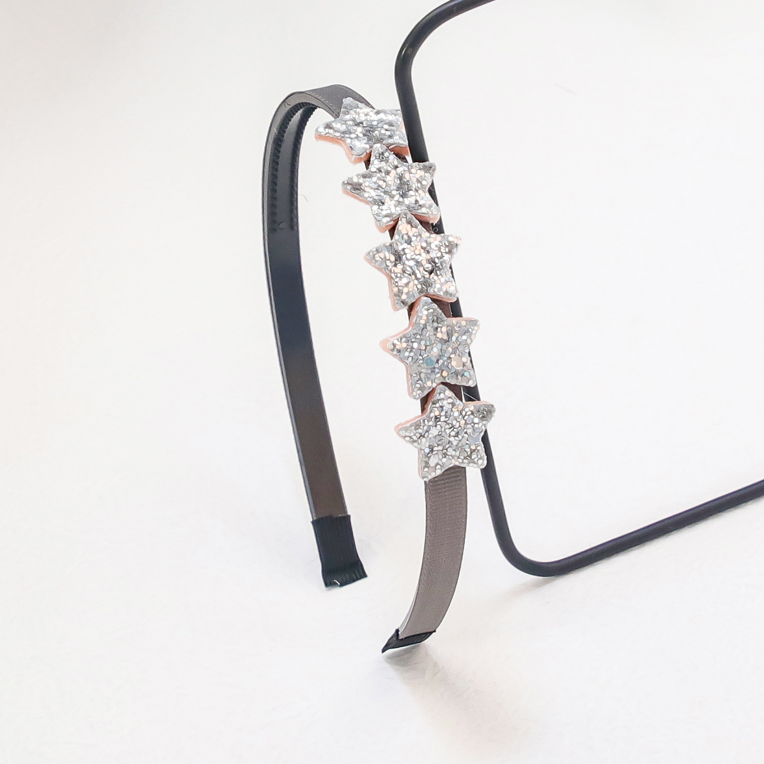 Diademas de estrella para niñas, diademas con forma de estrella con purpurina bonita, aros de plástico para dientes, diadema brillante, accesorios para el cabello para niños: Rojo