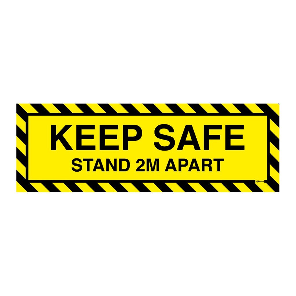 Door Sticker Isolation Label Keep Safe Stand 2m Apart Keep Away From Door Stickers 10cm X 30cm Wallpapers Door Decoration: 1PC
