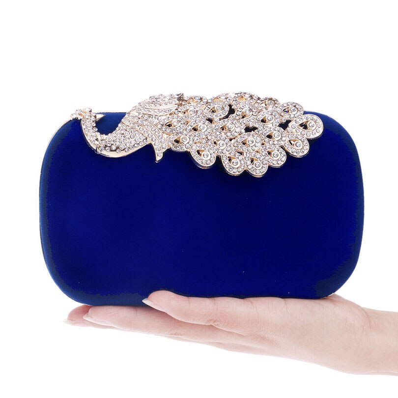 Mulheres Diamantes de Pavão Decoração Ferrolho Embreagens Noite Saco Dia Saco de Embreagem Bolsa de Casamento Das Senhoras da Fêmea Do Partido Boate Saco Crossbody