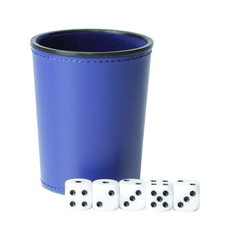 Leather PU Dice Cup Party Board Game Bar KTV Entertainment Dice Box with Dices and Brand