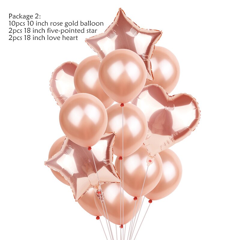 Rose Gold Balloons Wedding Decor Event Party Heart Balloons Foil Happy Birthday Balloons Air Balloon Birthday Party DIY Decor: J