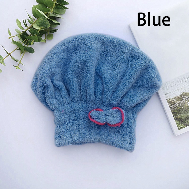 7 kleuren Microfiber Effen Snel Droog Haar Hoed Haar Tulband Vrouwen Meisjes Dames Cap Zwemmen Drogen Handdoek Hoofd Wrap Hoed: E