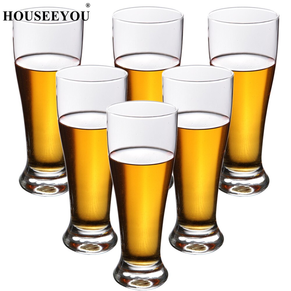 HOUSEEYOU 6 stks/set 480ml Dikke Bodem Bierpullen Juicer Water Cup Glazen Beker Drinken Fles Party Bar Restaurant Drinken tool