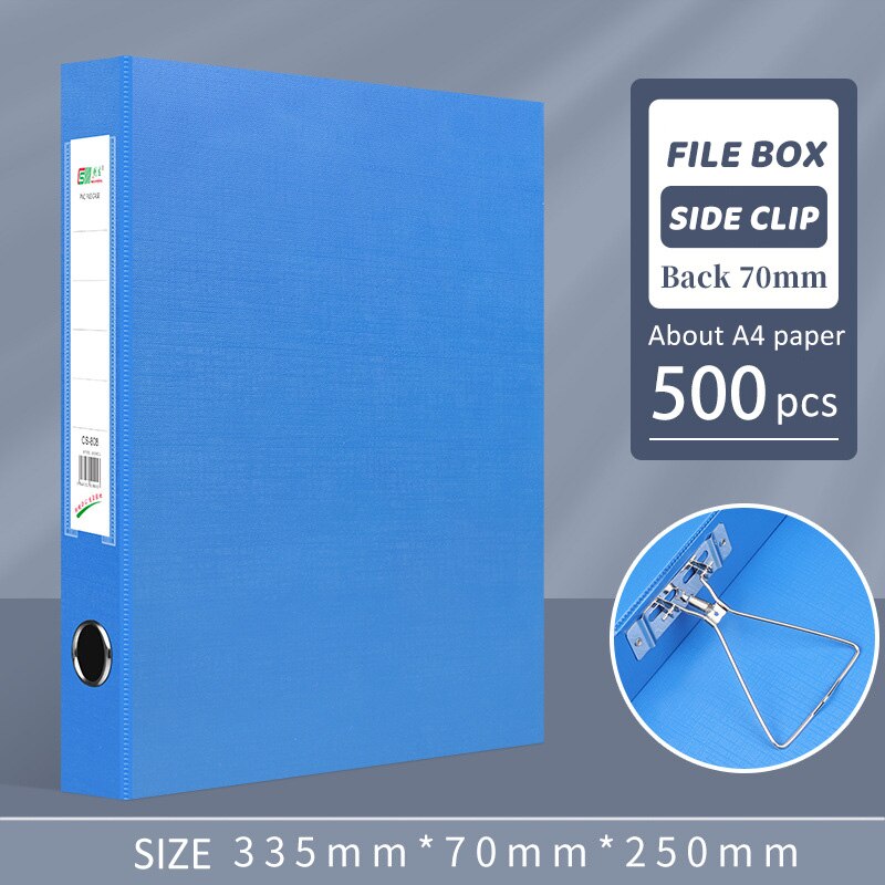 A4 File Storage Boxes With Clip Pp File Case Waterproof Dust-proof Business Contract Box Office Folder Files Filing Products: CS808-Side clip