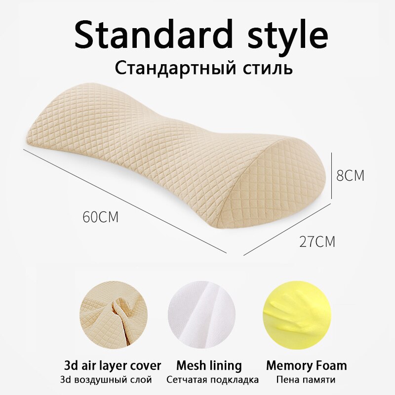 Memory Foam Zwangerschap Kussen Vrouwen Zwangere Body Ondersteuning Taille Kussen Orthopedische Side Sleeper Back Massage Kussen Beddengoed Slaap: Standard  yellow