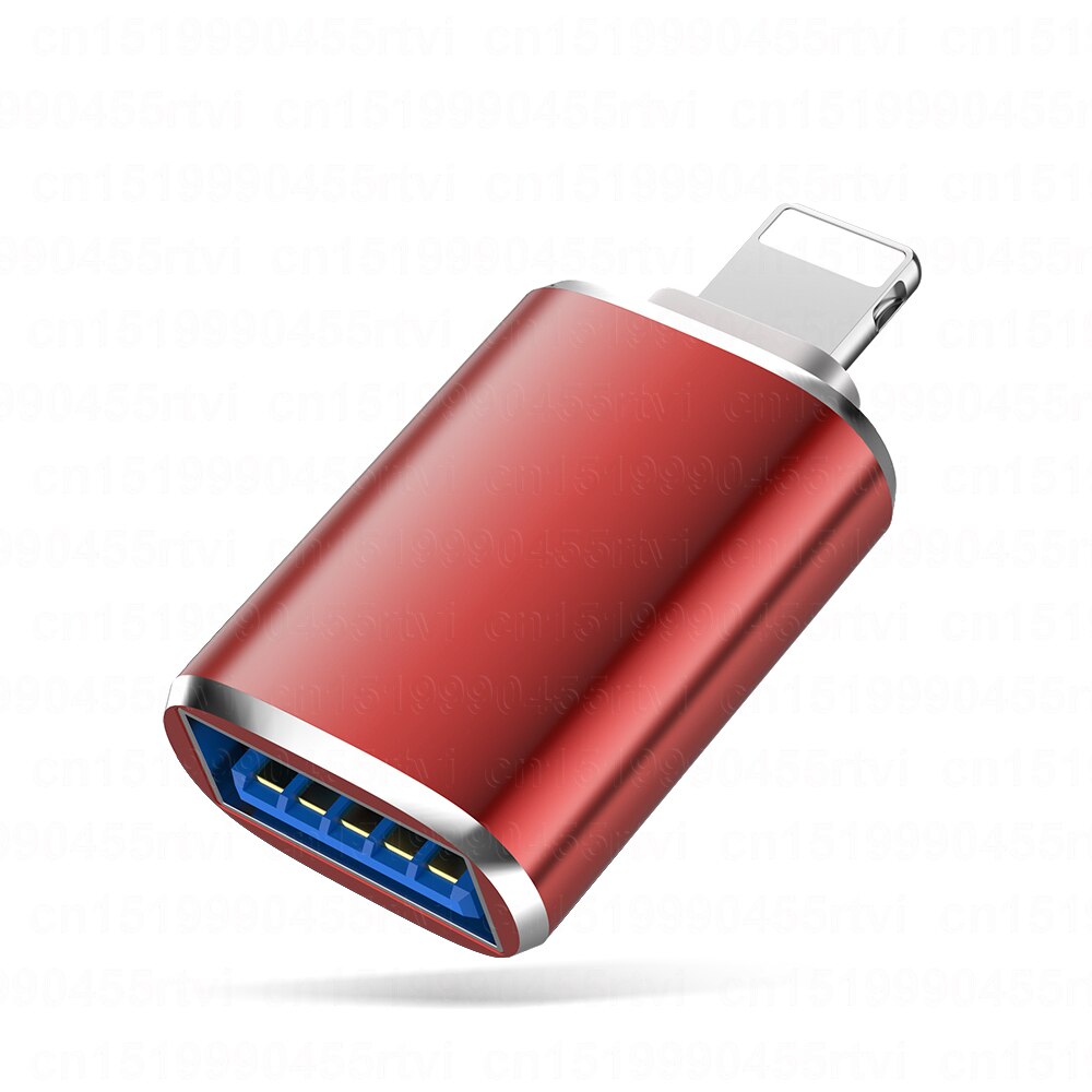 Adattatore OTG USB 3.0 per iPhone iOS 13 sopra trasmissione dati U Disk Mouse tastiera convertitore da USB a 8 Pin per iPhone 13 12 iPad: Rosso