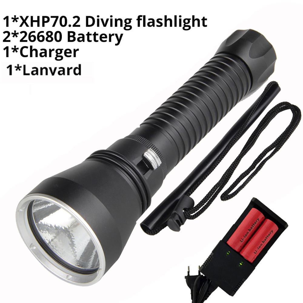 Brightest XHP70.2 Most Powerful LED Scuba Diving Flashlight 200m Underwater Torch XHP50 IPX8 Waterproof XHP70 dive Lamp lanterna