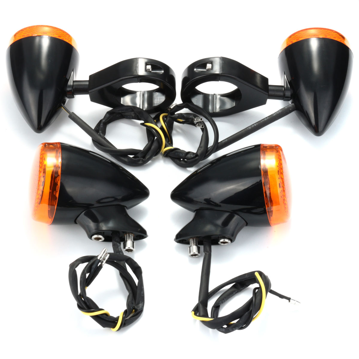 4x 41mm Motorcycle LED Turn Signal Indicators – Bullet Style, Chrome Smoke, For Harley & More