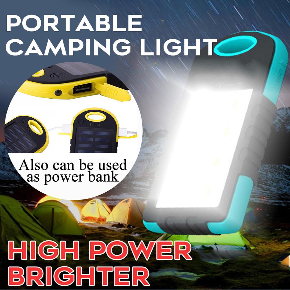 Solar Power Bank Double USB Solar Charger External Battery With LED Portable Camping Light Charger Pack for Smart Phone