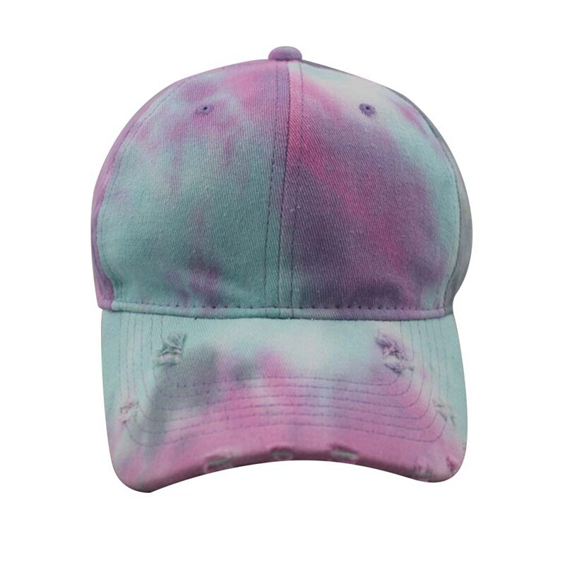 Kvinder sportsvisir kasketter tie dye street style vintage solskærm cap bred skygge rejse hip-hop justerbar hat snapback: B