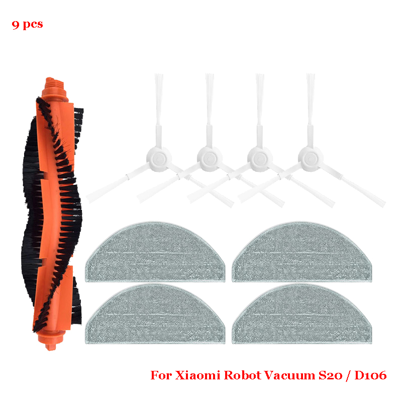 For Xiaomi S20 / D106 Cleaner Robot Vacuum Cleaner Replacement Parts Main Side Brush Cover HEPA Filter Mop Parts Accessories: Dark Grey