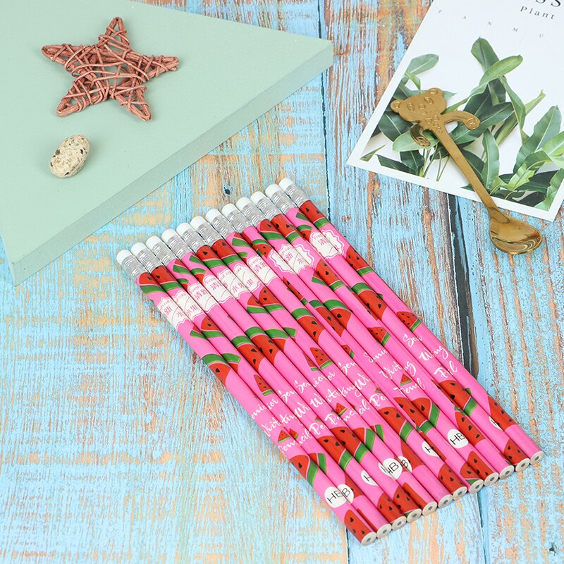 12pcs/box Pencils for Writing Kids Girls School Exam Supplies Cute Stationery