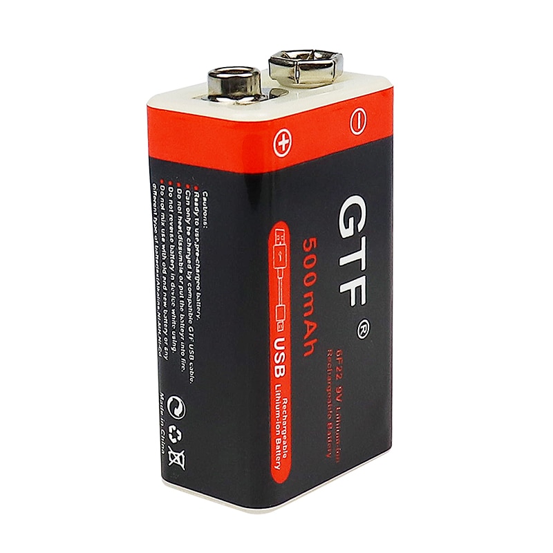 9V 500mAh li-ion Rechargeable battery Micro USB Batteries 9 v lithium for Multimeter Microphone Toy Remote Control KTV use
